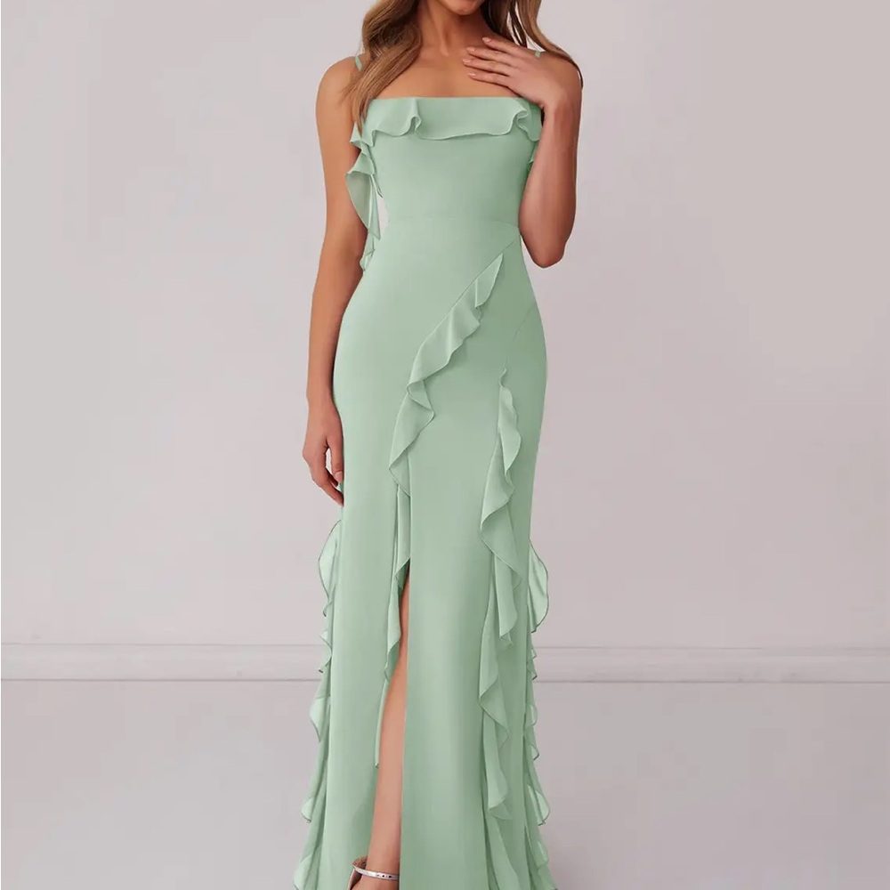 Azazie Sage Green Barbie Bridesmaids Dress